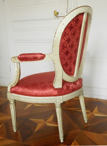 Louis XVI - Pair Of Louis XVI Canned Armchairs Stamped Jean Baptiste Lelarge