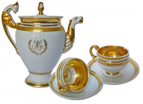 Neppel manufacture - Paris - Empire porcelain coffee set