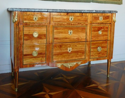 Commode d'époque Louis XVI estampillée Jacques Bircklé - Mobilier Style Louis XVI