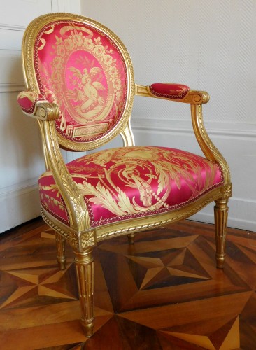 Pair Of Louis XVI gilt armchairs - stamp of Krieger - 