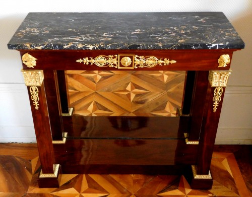 Mobilier Console - Console en acajou et bronze doré d'époque Empire