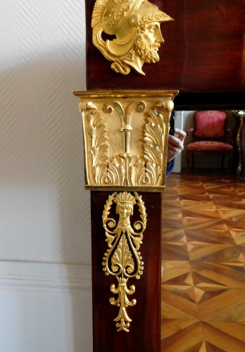 XIXe siècle - Console en acajou et bronze doré d'époque Empire