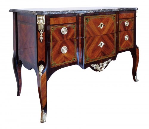 Transition Period Marquetry Commode, Circa 1775  - Stamped  Ohneberg