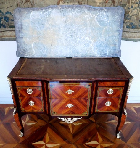 Transition - Transition Period Marquetry Commode, Circa 1775  - Stamped  Ohneberg