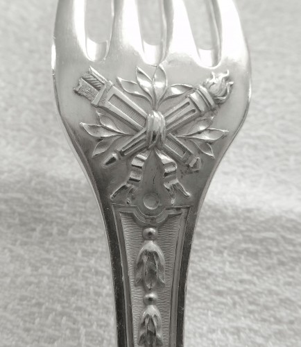 Sterling silver flatware 84 pieces - silversmith Queille - 
