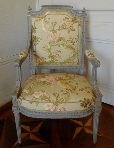 Sièges Fauteuil & Bergère - Fauteuil à la reine d'époque Louis XVI - Estampille de Marc Gautron