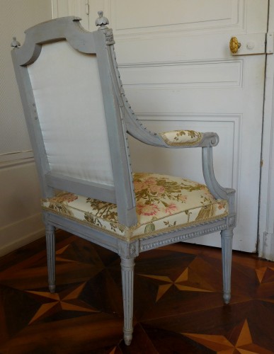 Fauteuil à la reine d'époque Louis XVI - Estampille de Marc Gautron - GSLR Antiques