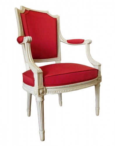 Henri Jacob - Louis XVI Cabriolet Armchair - Very Finely Carved And 