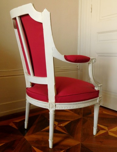 Henri Jacob - Louis XVI Cabriolet Armchair - Very Finely Carved And  - 