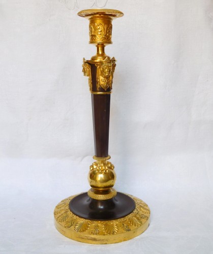 Claude Galle : pair of tall Empire ormolu candlesticks - 