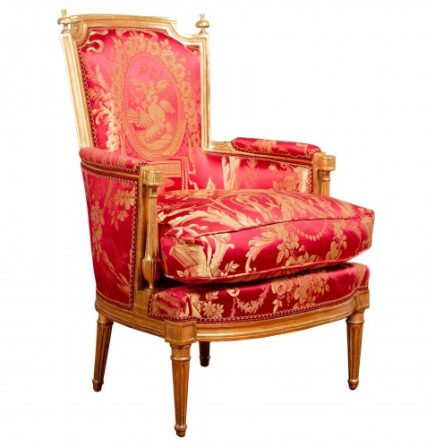 Bergère en bois doré d'époque Louis XVI