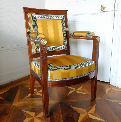 Fauteuil de bureau / cabinet d'époque Empire - Sièges Style Empire