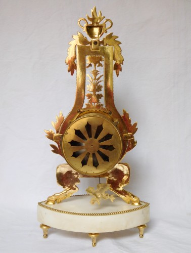 18th century - Lyre Ormolu And Marble Clock - Directoire Period Circa 1795-1800