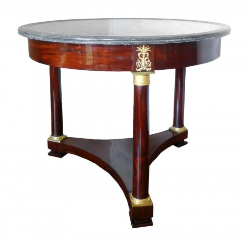 Guéridon table à thé d'époque Empire en acajou