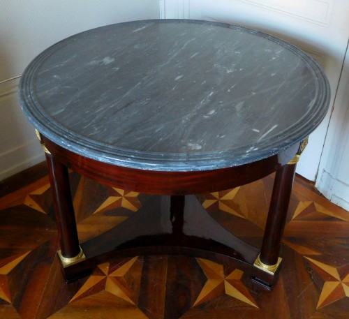 Guéridon table à thé d'époque Empire en acajou - Mobilier Style Empire