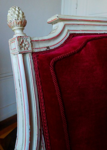 Antiquités - Suite de six fauteuils cabriolets Louis XVI estampille de JI Roussens