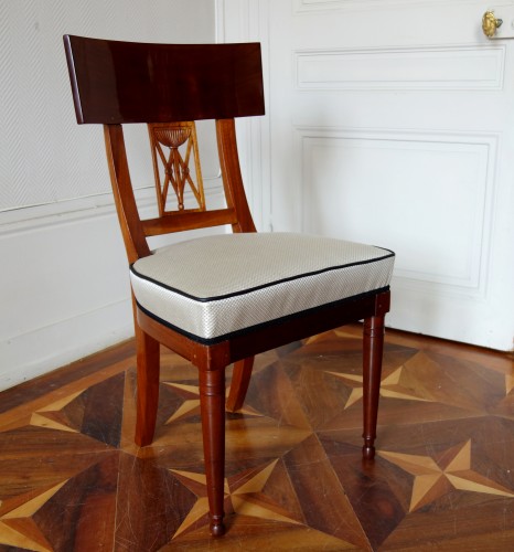 Sièges Chaise - Série de six chaises de salle à manger d'époque Consulat