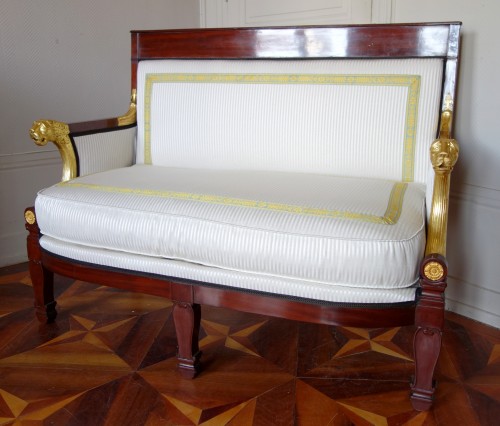 Seating  - Consulate Period Mahogany 2 Seats Sofa Attributed To Demay