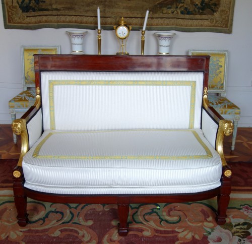 Consulate Period Mahogany 2 Seats Sofa Attributed To Demay - Empire