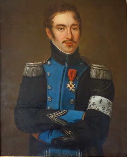 Portrait d'un officier de l'Armée de Condé pendant l'Empire - Ecole française du 19e siècle - Tableaux et dessins Style Empire