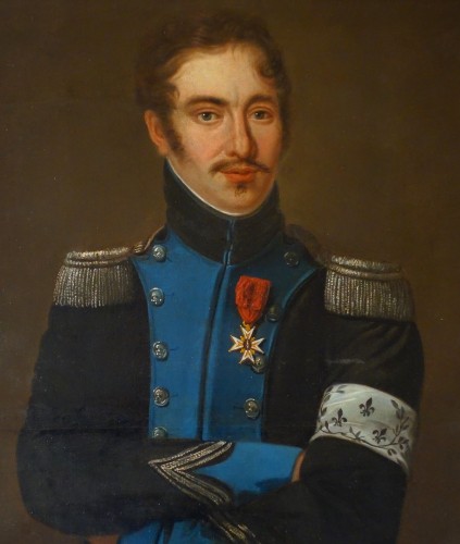 Tableaux et dessins Tableaux XIXe siècle - Portrait d'un officier de l'Armée de Condé pendant l'Empire - Ecole française du 19e siècle