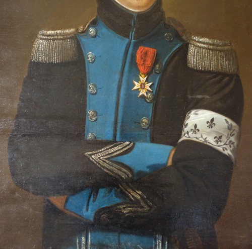 XIXe siècle - Portrait d'un officier de l'Armée de Condé pendant l'Empire - Ecole française du 19e siècle