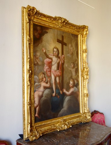 Tableaux et dessins Tableaux XVIIIe siècle - L'enfant Jésus en gloire  - Pierre Staron 1711 