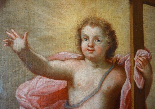 Antiquités - L'enfant Jésus en gloire  - Pierre Staron 1711 