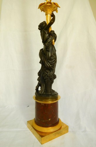 Candélabre en bronze doré et patiné fin XVIIIe attribué à François Rémond - GSLR Antiques