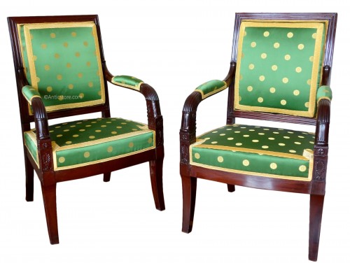 Paire de fauteuils en acajou d'époque Empire