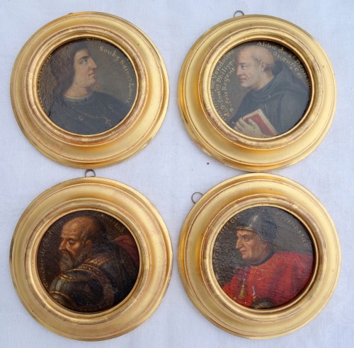 Tableaux et dessins Tableaux XVIIe siècle - Galerie de 28 miniatures de personnages de l'histoire de France 17e siècle