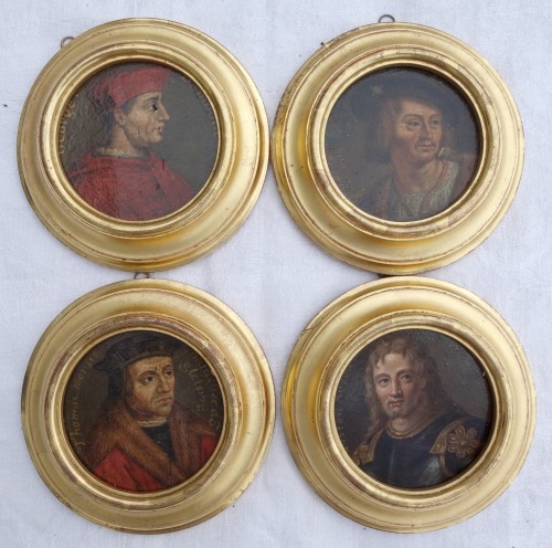 XVIIe siècle - Galerie de 28 miniatures de personnages de l'histoire de France 17e siècle