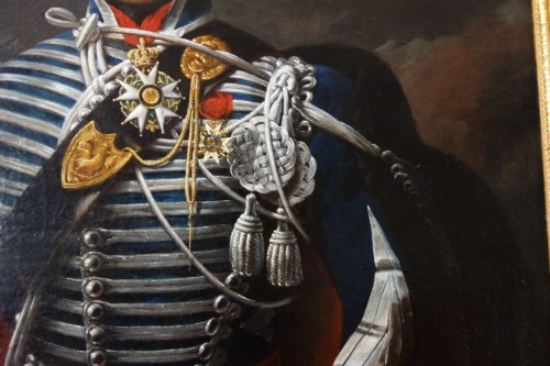 Portrait du Colonel Pozac, héros de l'Empire - Ecole française du XIXe siècle - GSLR Antiques