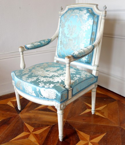 Paire de fauteuils à la Reine d'époque Louis XVI - Sièges Style Louis XVI
