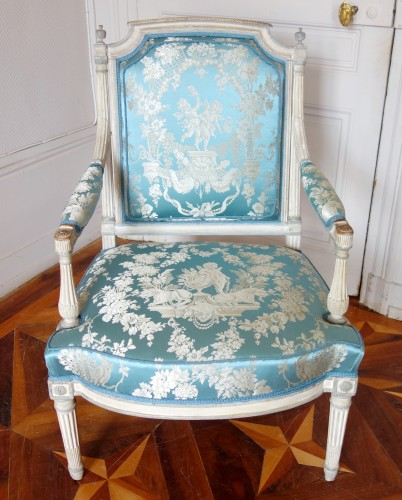 Louis XVI - Paire de fauteuils à la Reine d'époque Louis XVI