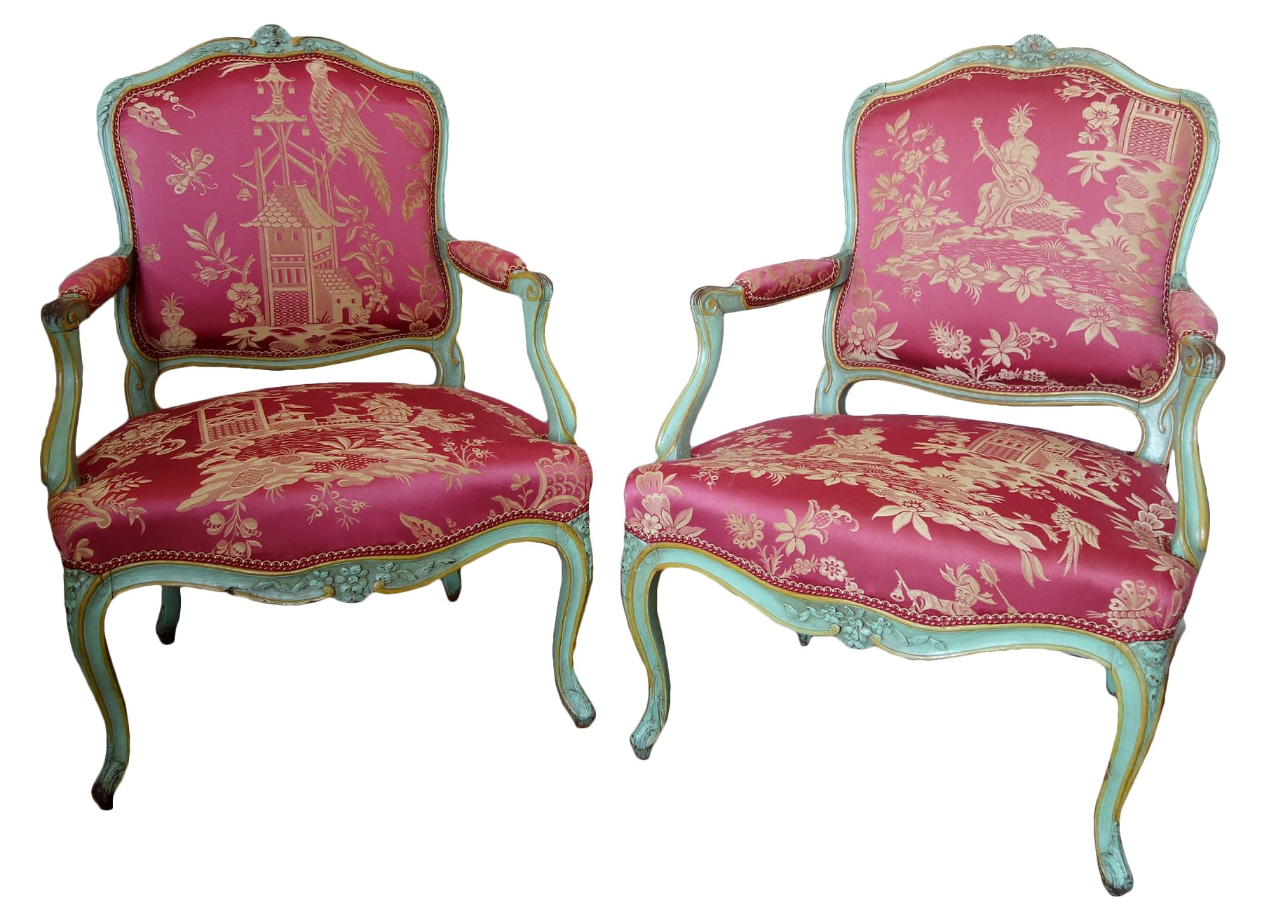 Pair of armchairs with their original tapestry Stamped by François