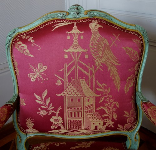 Louis XV - Pair of Louis XV armchairs à la Reine - Sylvain Blanchard stamp