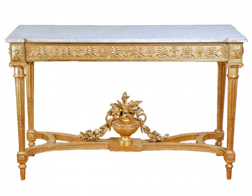 Console en bois sculpté et doré d'époque Louis XVI