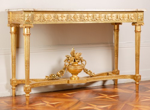 Console en bois sculpté et doré d'époque Louis XVI - Mobilier Style Louis XVI