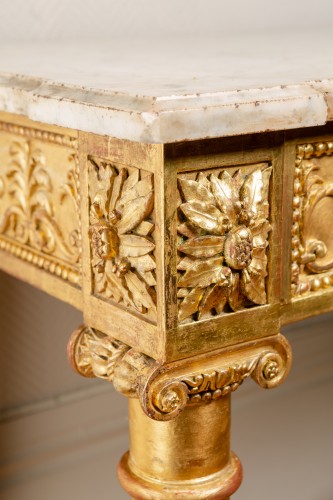 Console en bois sculpté et doré d'époque Louis XVI - Louis XVI