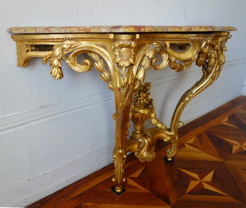 Console en bois doré Transition - Louis XV