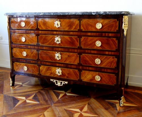 Antiquités - arge Louis XVI Commode  stamped Pierre Antoine Veaux