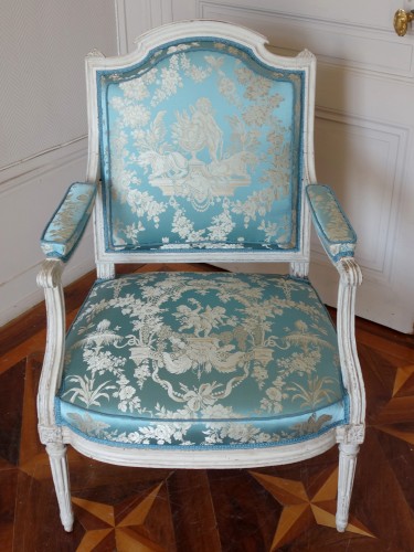 Louis XVI - Pair of armchairs stamped Jean Baptiste Boulard
