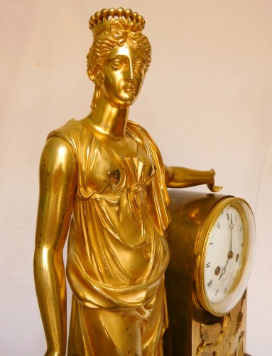 Horology  - Tall Empire Clock By Lesieur And Thomire - Allegory Of Diplomacy