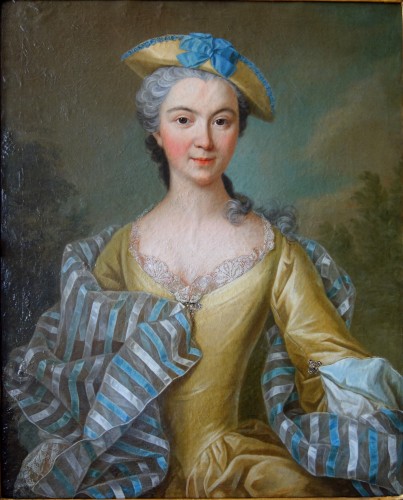 Tableaux et dessins Tableaux XVIIIe siècle - Portrait de dame - Ecole française du 18e siècle, entourage de Nattier