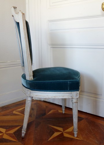 Série de 4 chaises de salon Louis XVI - estampille de Pluvinet - Louis XVI