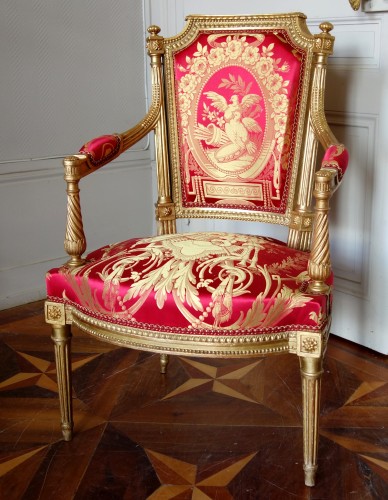 Seating  - Louis XVI gilt wood salon suite