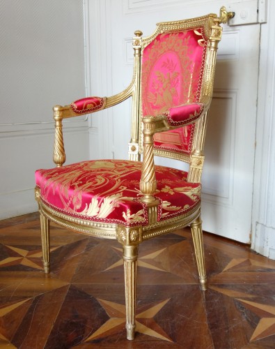 Antiquités - Louis XVI gilt wood salon suite