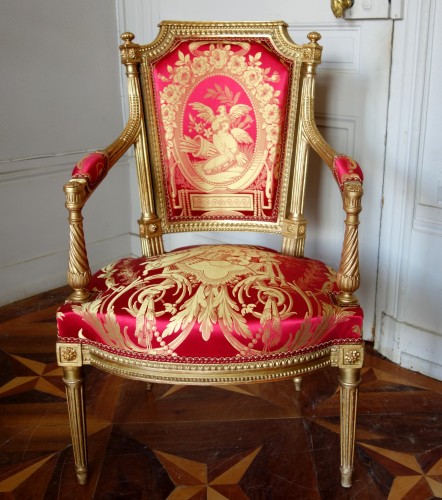 Antiquités - Louis XVI gilt wood salon suite