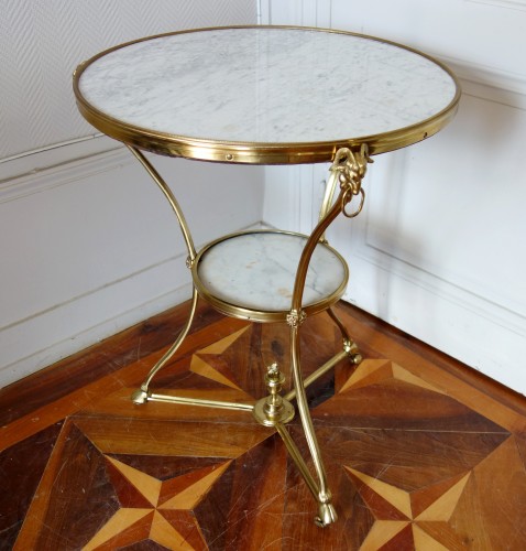 Mobilier Table & Guéridon - Guéridon en marbre et bronze d'époque Directoire